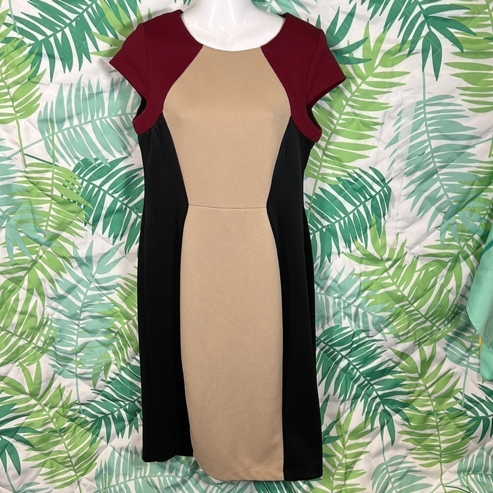 Ronny Nicole dress | COLOR BLK/TAUPE/WINE | size 8